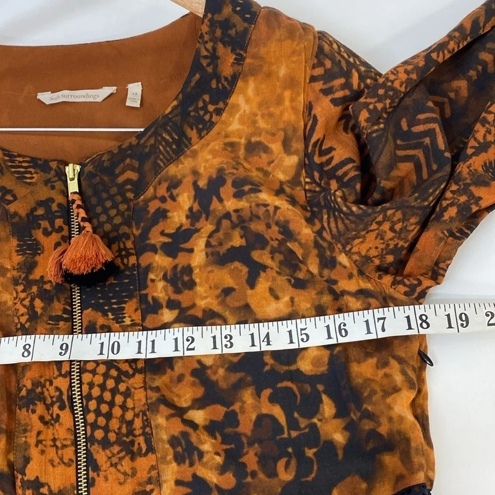 Soft Surroundings Midi Dress 12 Boho Art to Wear Burnished Copper - Picture 11 of 14